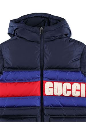 bomber in poliammide blu GUCCI KIDS | 791210XWA104560